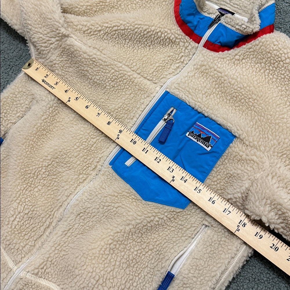 Patagonia Jacket Kids Size XL Retro X Full Zip Deep Pile Cream Fleece 65643 - Picture 5 of 7